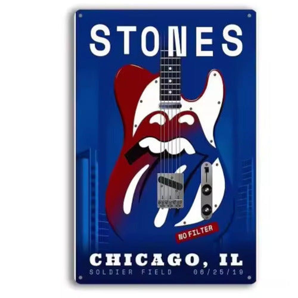 Rolling Stones Soldier Field Chicago Novelty Metal Sign 12" x 8" Wall Art Home & Garden:Home Décor:Plaques & Signs Style Your Walls