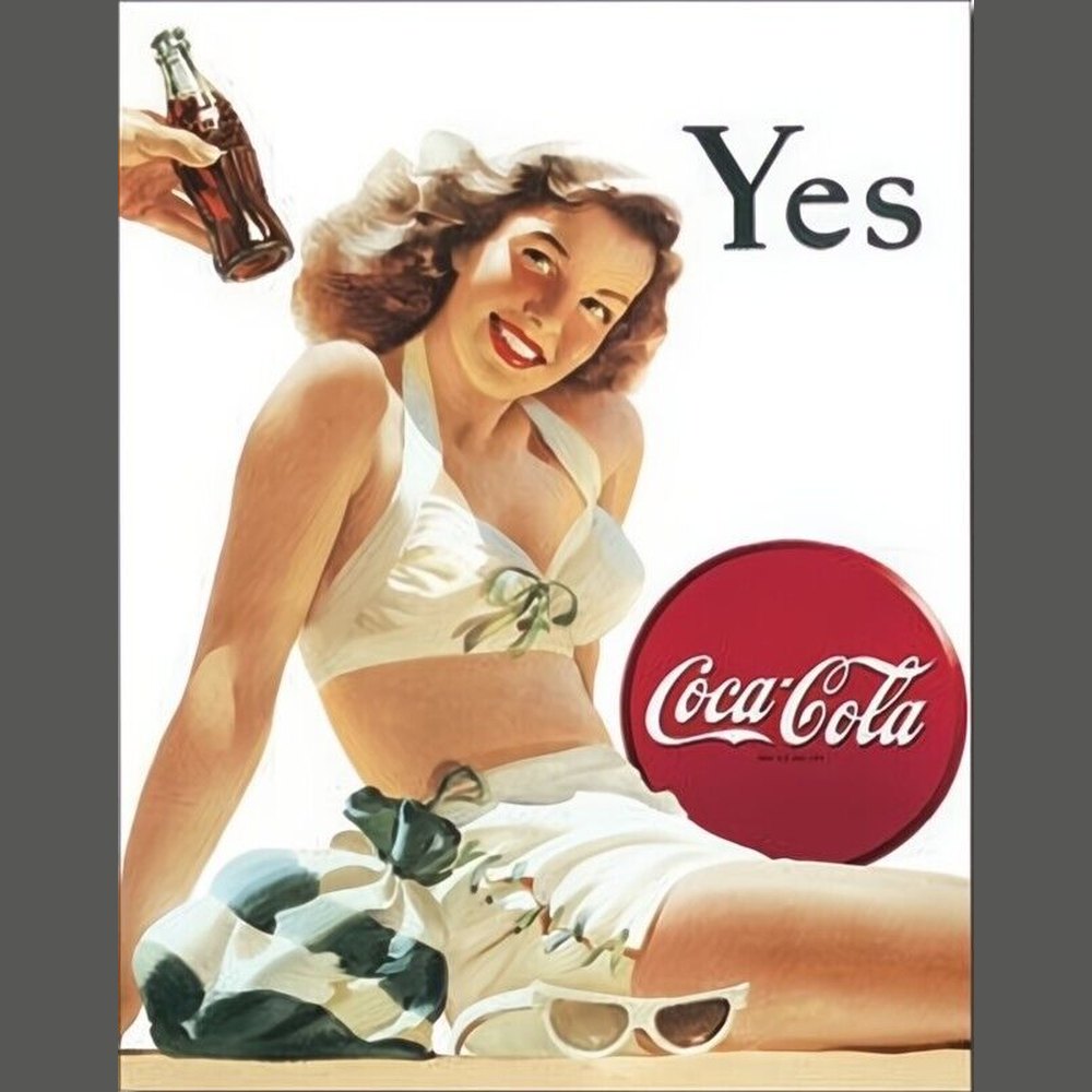 Delicious Refreshing Coca-Cola Yes Vintage Novelty Sign 16" x 12.5" Home & Garden:Home Décor:Plaques & Signs Style Your Walls