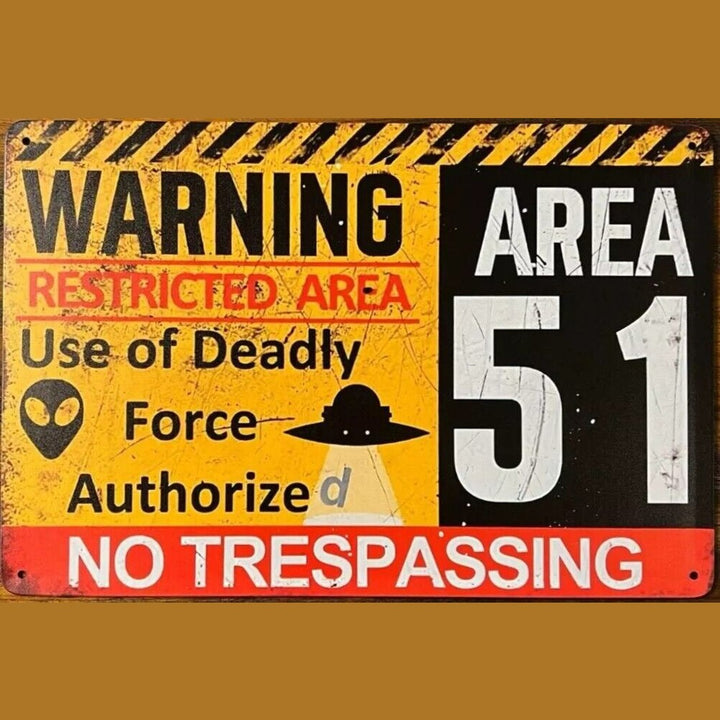 Area 51 Warning Restricted Area Novelty Metal Tin Sign 8" x 12" NEW! Home & Garden:Home Décor:Plaques & Signs Style Your Walls