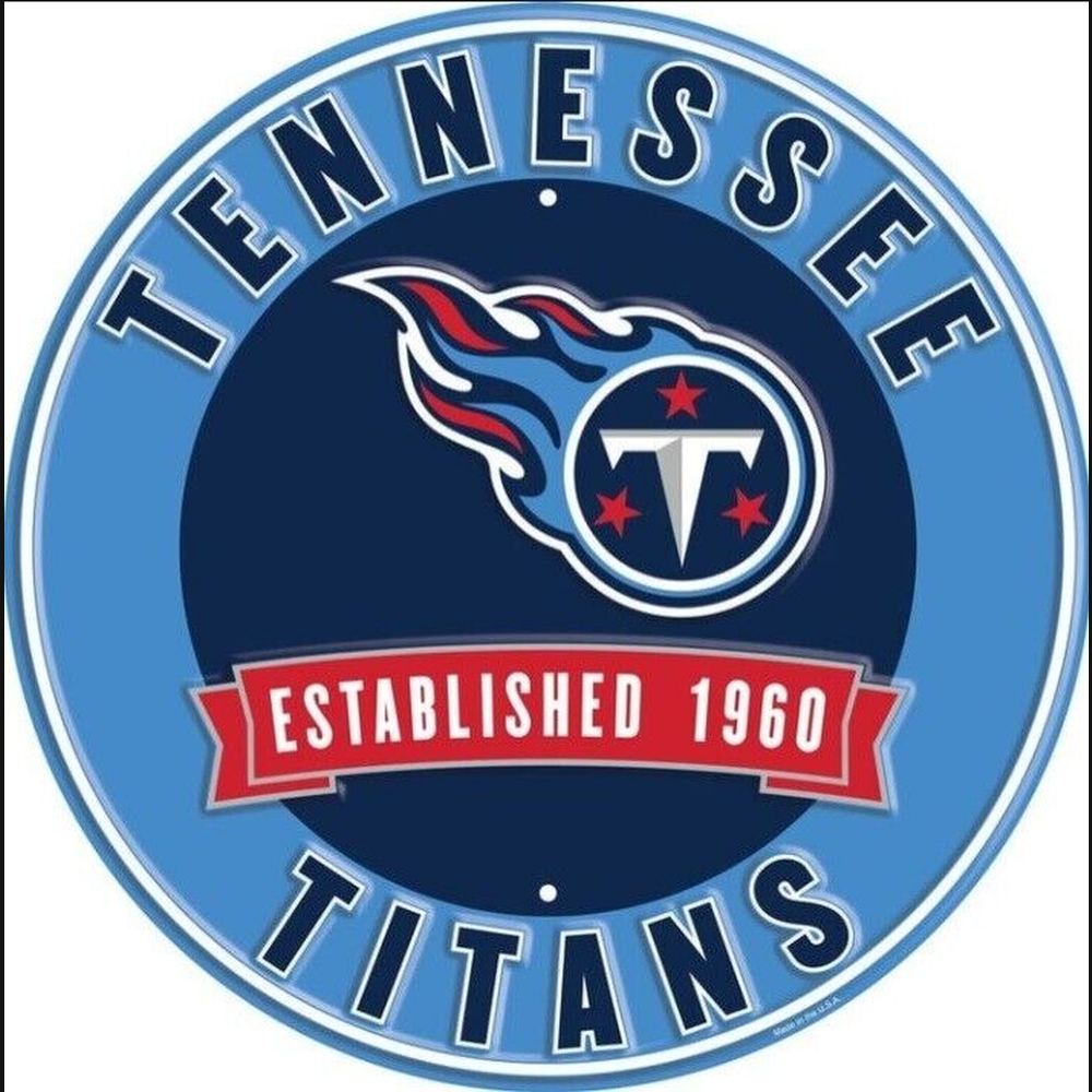 Tennessee Titans NFL Licensed Embossed 12" Diameter Circular Sign NEW! Sports Mem, Cards & Fan Shop:Fan Apparel & Souvenirs:Football-NFL Style Your Walls