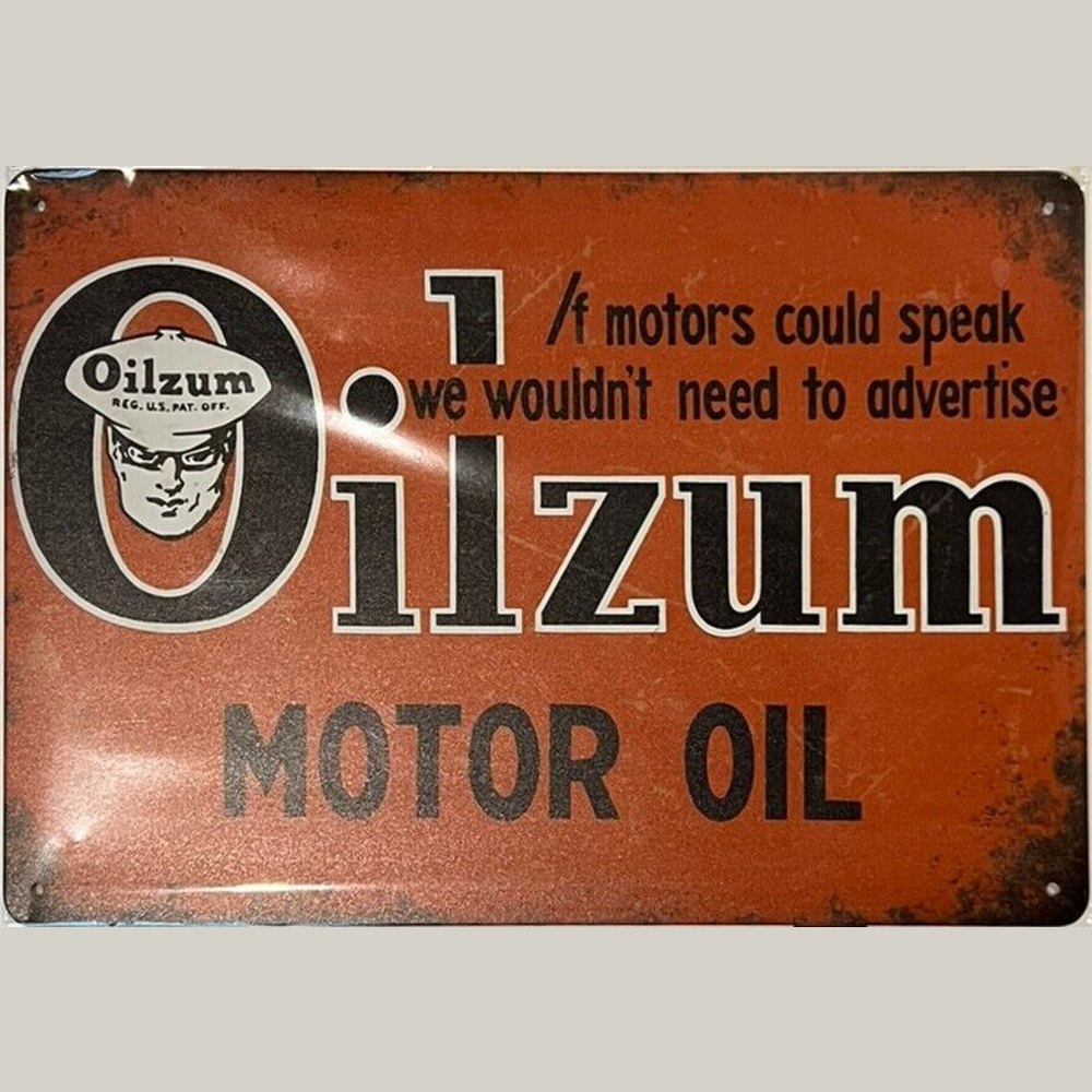 Oilzum Motor Oil Novelty Metal Sign 8" x 12" Wall Art Home & Garden:Home Décor:Plaques & Signs Style Your Walls