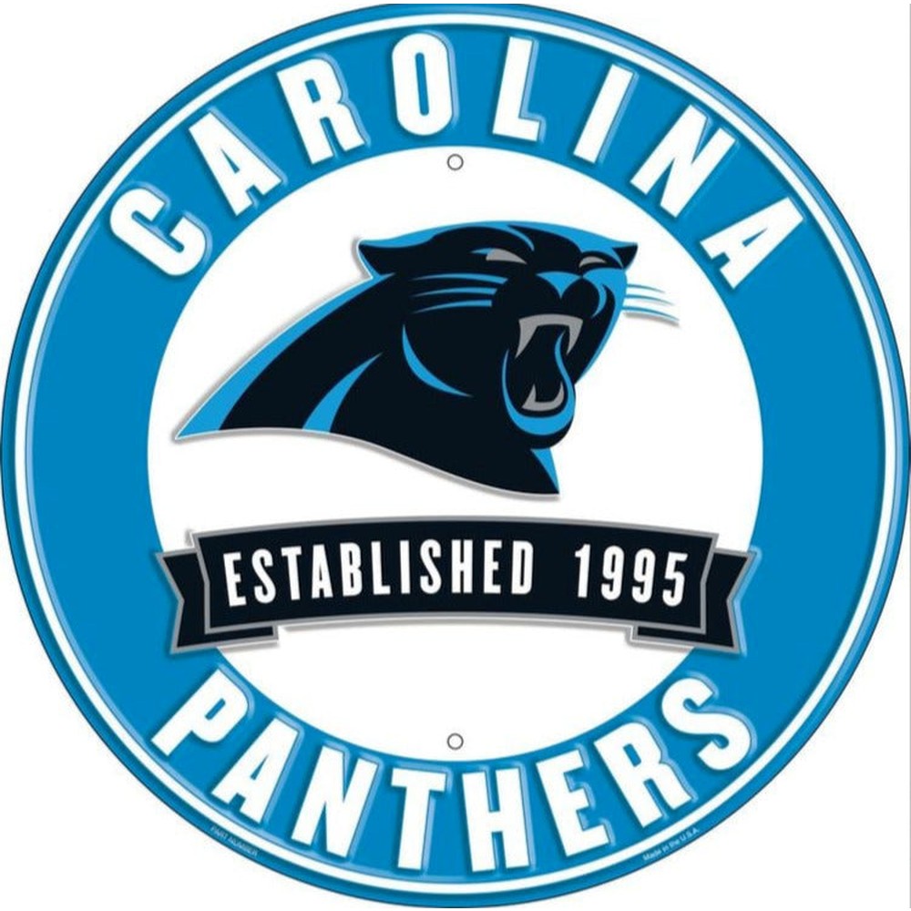 Carolina Panthers NFL Licensed Embossed 12" Diameter Circular Sign NEW! Sports Mem, Cards & Fan Shop:Fan Apparel & Souvenirs:Football-NFL Style Your Walls