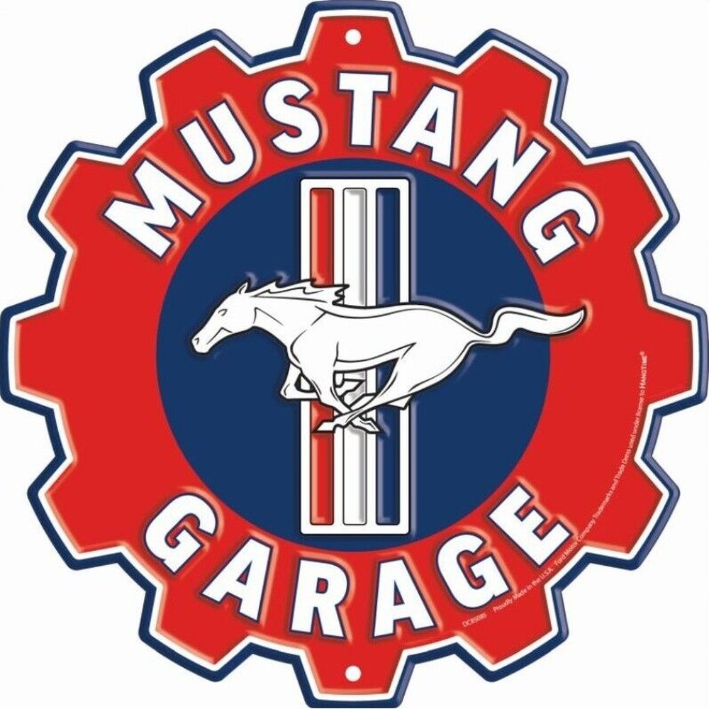 Ford Mustang Garage Gear Die Cut Embossed Licensed Metal 12" Circular Sign Home & Garden:Home Décor:Plaques & Signs Style Your Walls