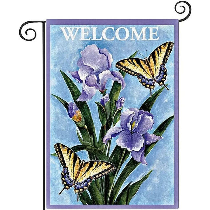 Colorful Flowers & Butterflies Welcome Garden Flag Double Sided 12" x 18" NEW! Home & Garden:Yard, Garden & Outdoor Living:Décor:Flags Style Your Walls