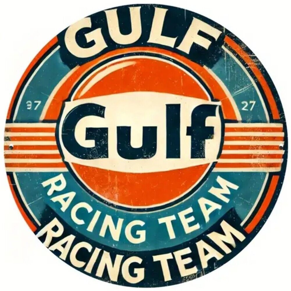 Gulf Racing Team Vintage Novelty Round 8" Metal Sign NEW! Home & Garden:Home Décor:Plaques & Signs Style Your Walls