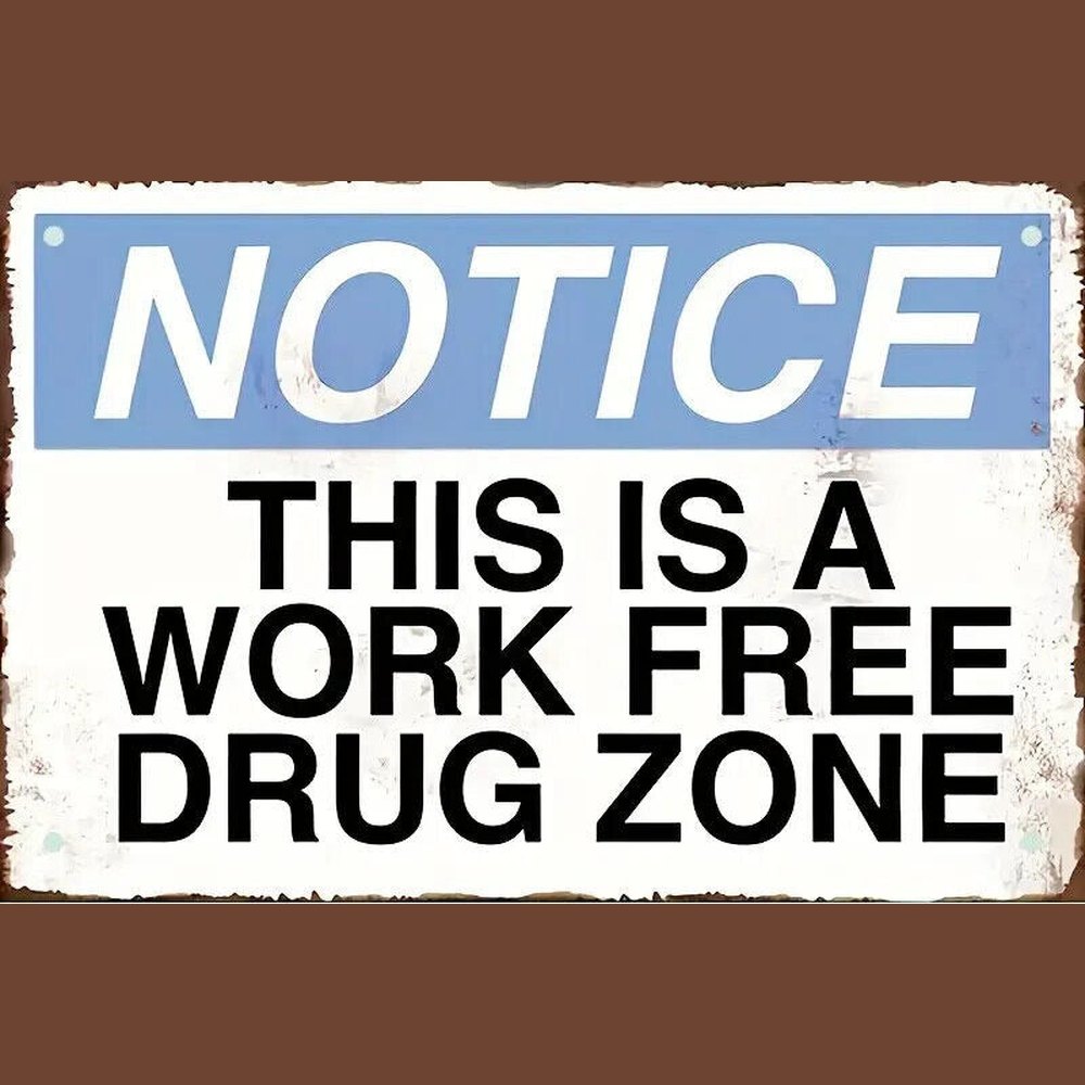Notice This Is A Work Free Drug Zone Vintage Novelty 8" x 12" Metal Sign Home & Garden:Home Décor:Plaques & Signs Style Your Walls