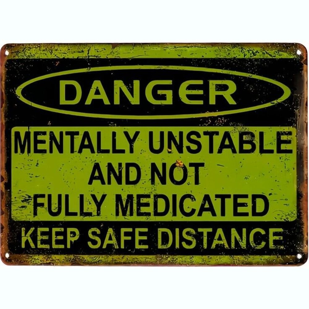Mentally Unstable Keep Distance Humorous Novelty Metal Sign 8" x 12" New! Home & Garden:Home Décor:Plaques & Signs Style Your Walls