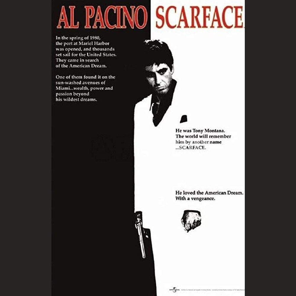 Al Pacino Scarface Movie Poster 24" x 36" New! Art:Art Posters Style Your Walls