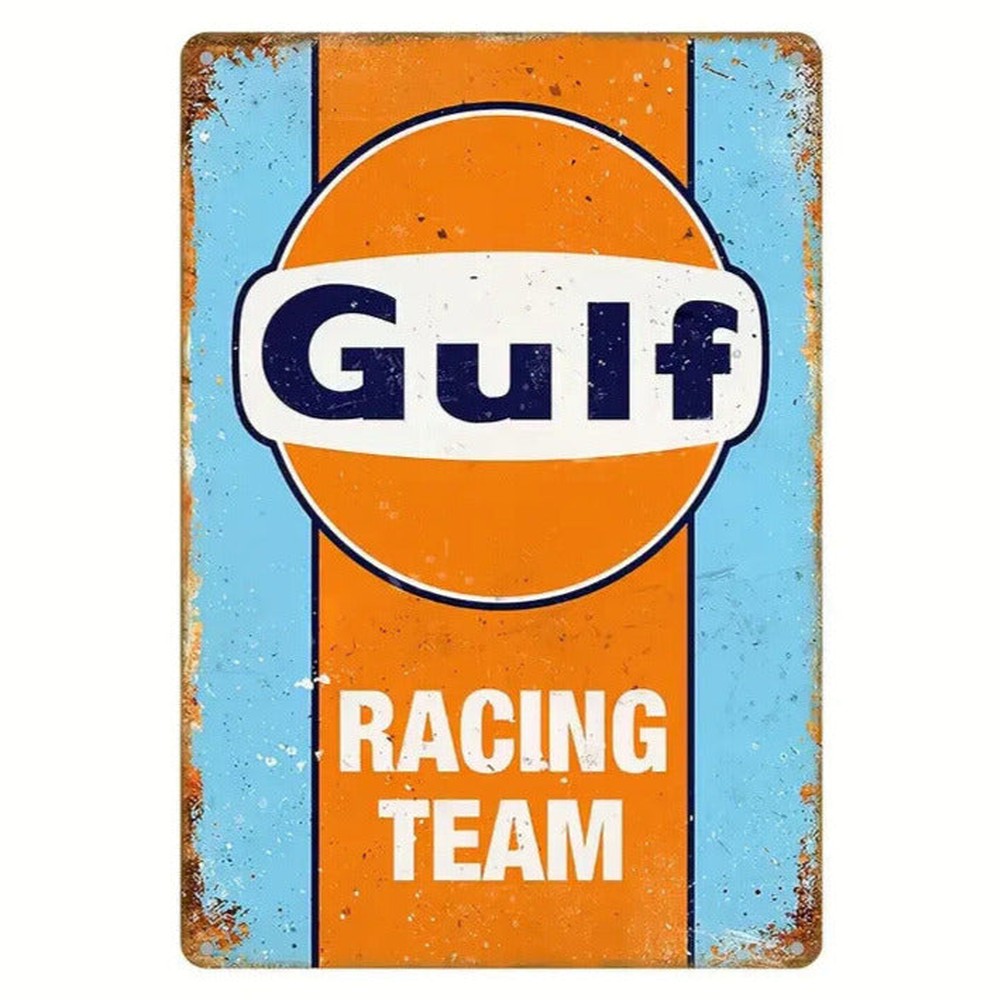 Gulf Oil Racing Team Novelty Metal Sign 8" x 12"Wall Art Home & Garden:Home Décor:Plaques & Signs Style Your Walls