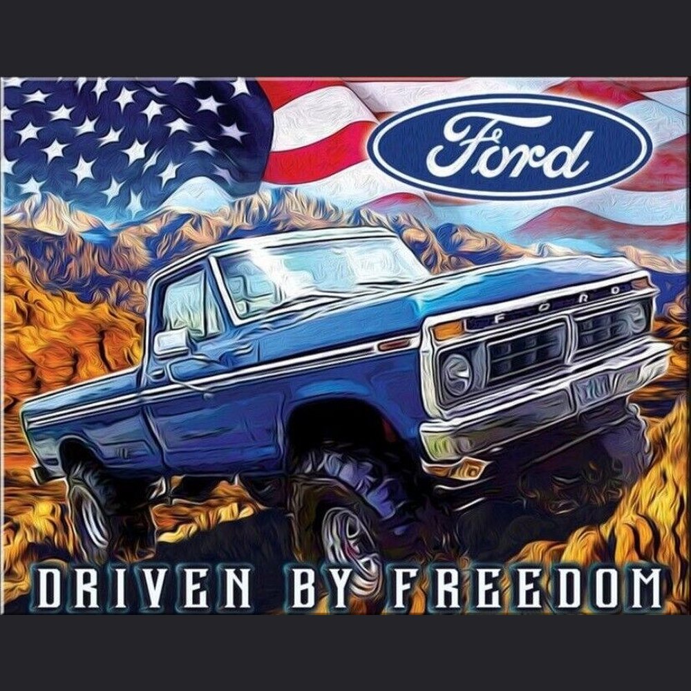 Ford Driven By Freedom Licensed Novelty Sign 16" x 12.5" NEW! Home & Garden:Home Décor:Plaques & Signs Style Your Walls