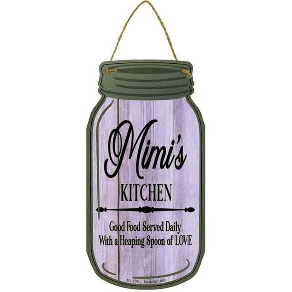 Mimi's Kitchen Good Food Served Daily 4"x8" Mason Jar Shaped Sign Home & Garden:Home Décor:Plaques & Signs Style Your Walls