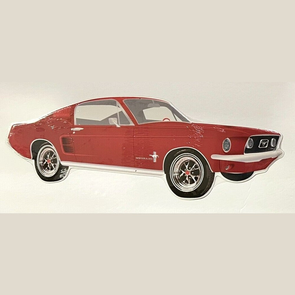 Red Ford Mustang Die Cut Sign Embossed Sign 24" x 9" New! Home & Garden:Home Décor:Plaques & Signs Style Your Walls