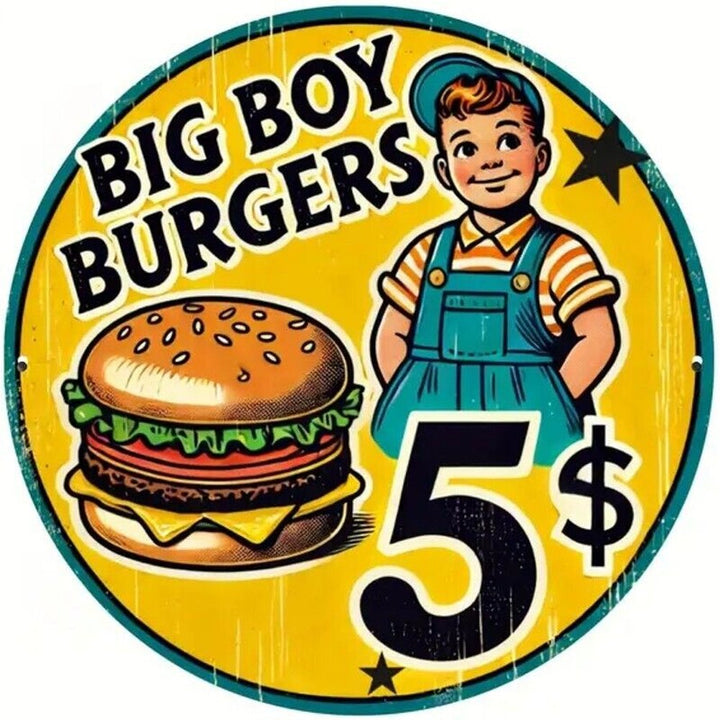Big Boy Burgers Novelty 8" Round Metal Sign NEW! Home & Garden:Home Décor:Plaques & Signs Style Your Walls