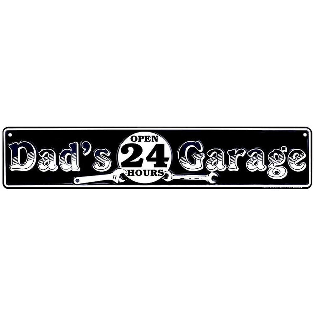 Dad's Garage Embossed 4" x 18' Metal Novelty Street Sign Home & Garden:Home Décor:Plaques & Signs Style Your Walls