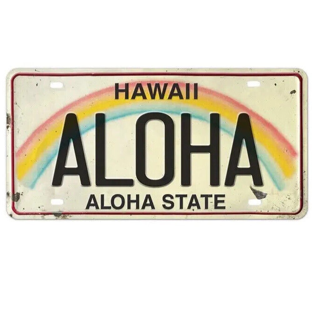 Hawaii Aloha State "ALOHA" Novelty Metal 6" x 12" License Plate NEW! eBay Motors:Parts & Accessories:Car & Truck Parts & Accessories:Exterior Parts & Accessories:License Plates & Frames Style Your Walls