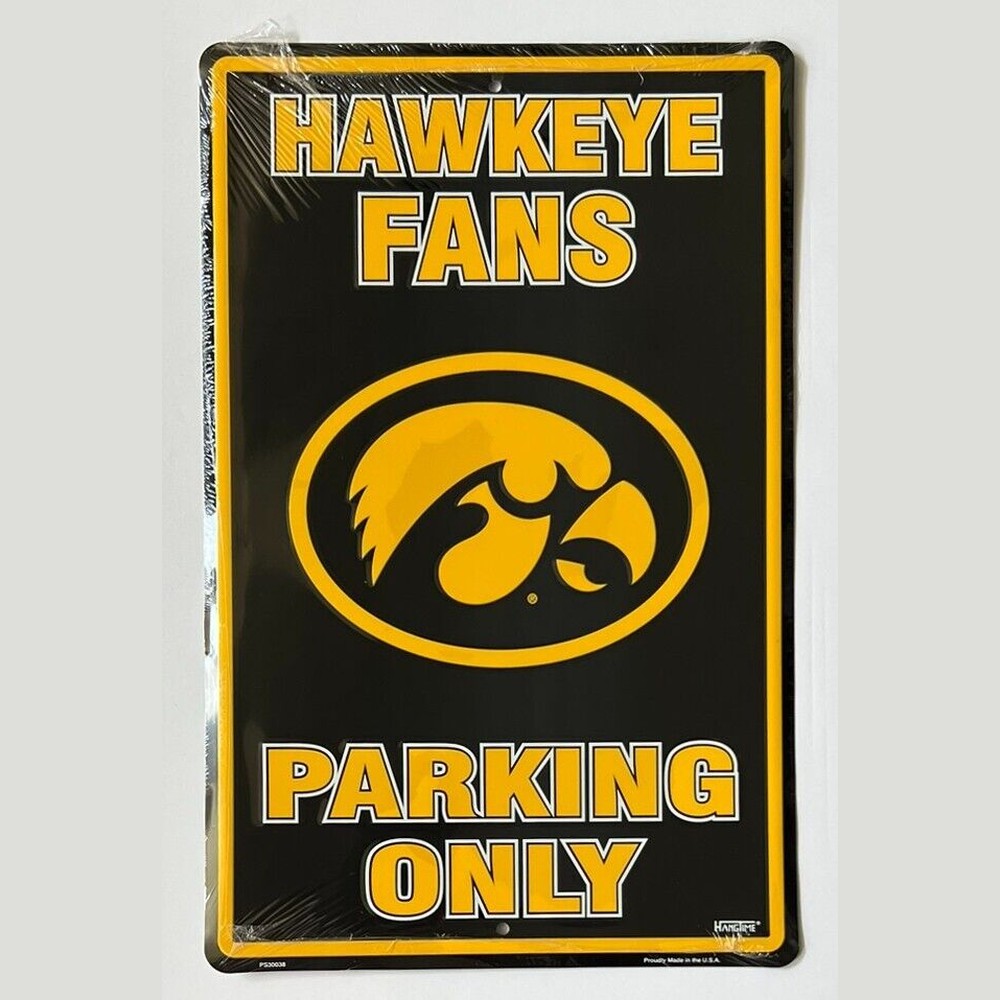 Iowa Hawkeye Fans Parking Only Licensed Novelty Sign 12" x 18" Home & Garden:Home Décor:Plaques & Signs Style Your Walls