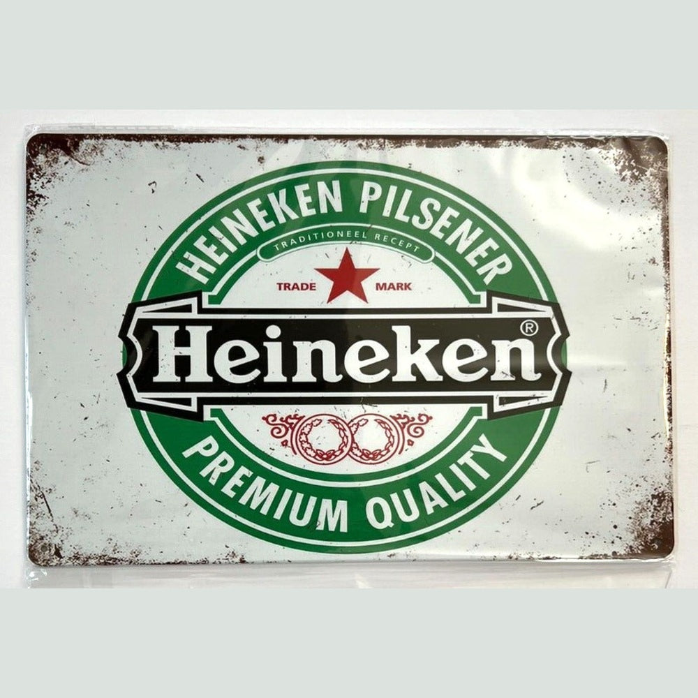 Heineken Premium Quality Beer Vintage Novelty Metal Sign 8" x 12" Wall Art Home & Garden:Home Décor:Plaques & Signs Style Your Walls