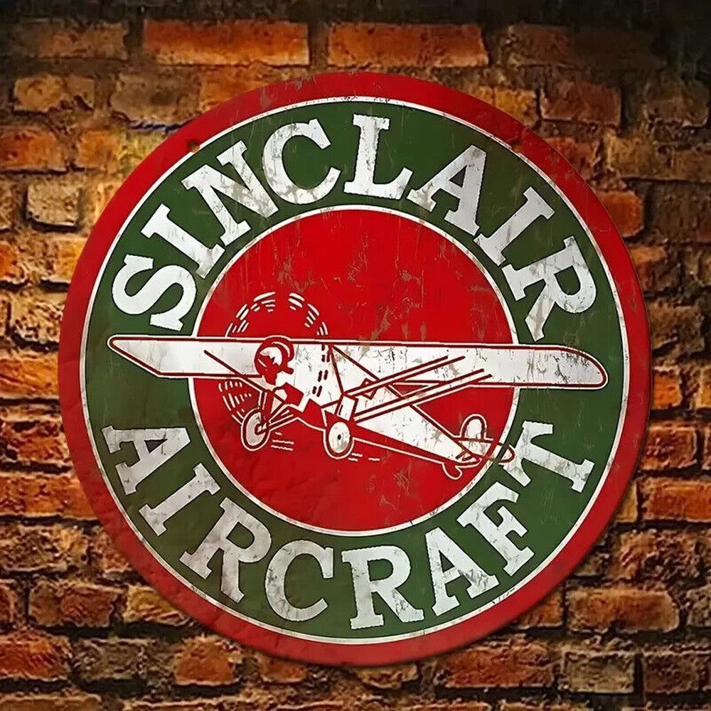 Sinclair Aircraft Novelty 8" Metal Circular Sign NEW! Home & Garden:Home Décor:Plaques & Signs Style Your Walls