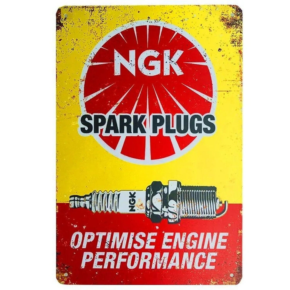 NGK Spark Plugs Novelty Metal Sign 5.5" x 8" Wall Art Home & Garden:Home Décor:Plaques & Signs Style Your Walls
