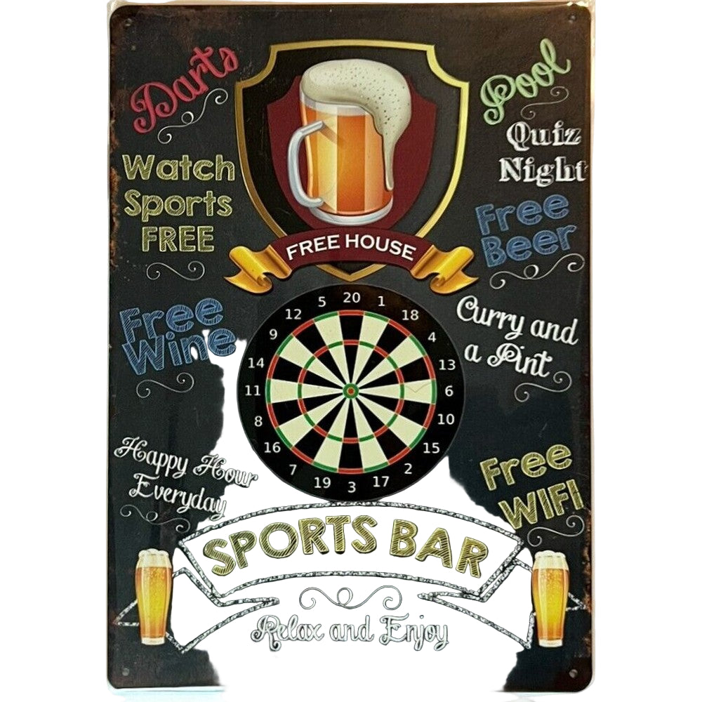 Sports Bar Relax And Enjoy Novelty metal sign 12" x 8" Wall Art New! Home & Garden:Home Décor:Plaques & Signs Style Your Walls