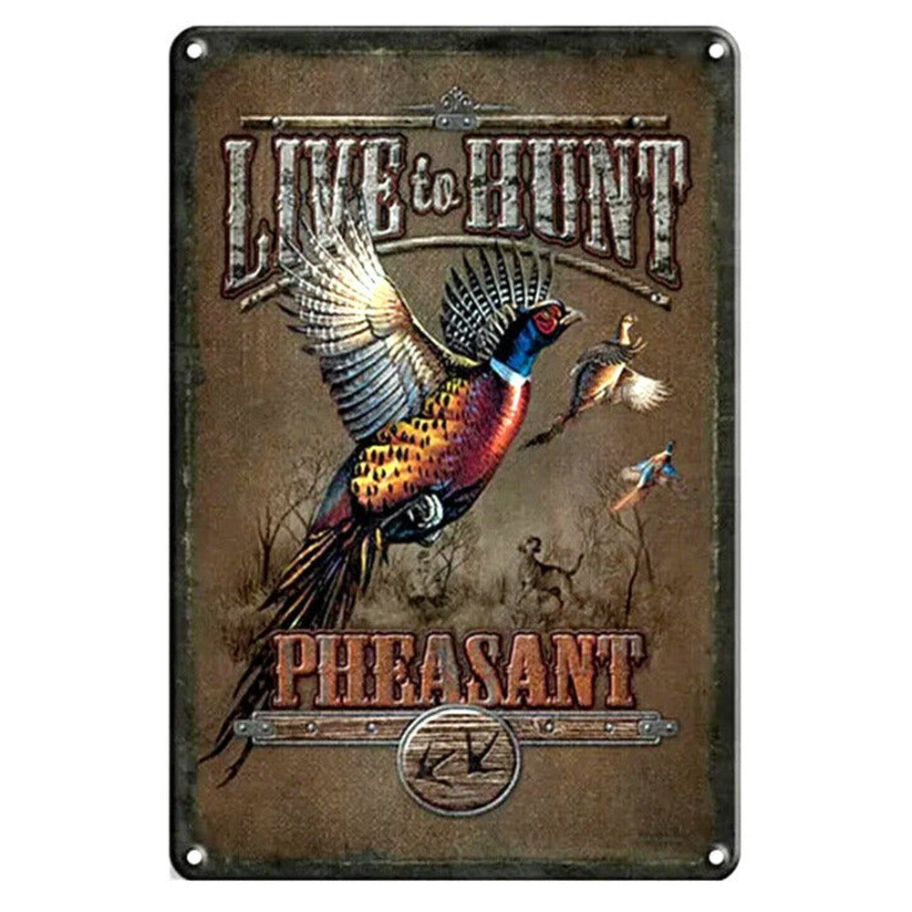 Live To Hunt "Pheasant" Rustic Novelty Metal Sign 8" x 12" NEW! Home & Garden:Home Décor:Plaques & Signs Style Your Walls