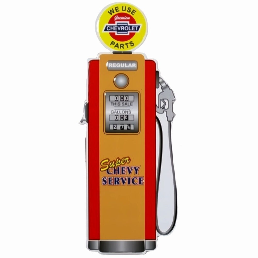 Chevrolet Genuine Parts Gas Pump Die Cut Embossed Licensed Metal 30" x 11" Sign Home & Garden:Home Décor:Plaques & Signs Style Your Walls