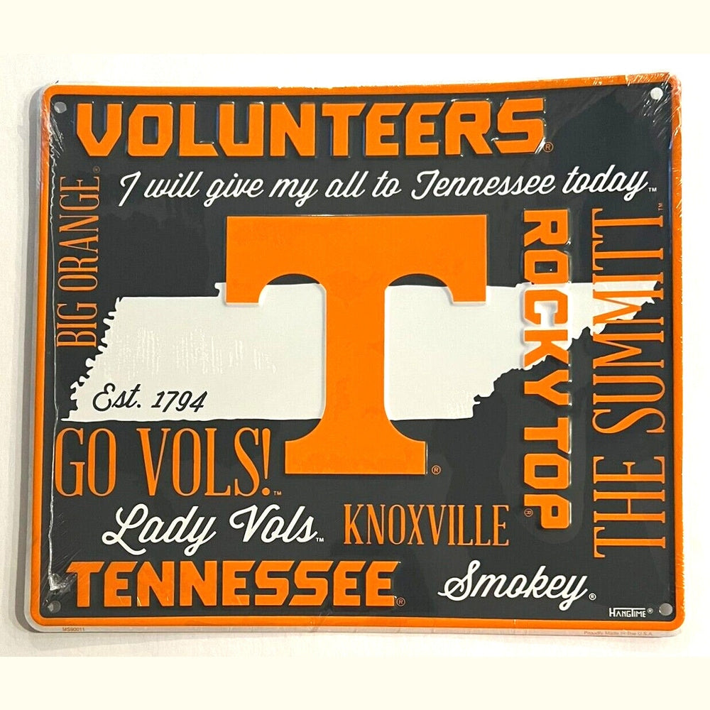 Tennessee Volunteers Fan Cloud College Licensed Embossed Sign 12" x 14" Home & Garden:Home Décor:Plaques & Signs Style Your Walls