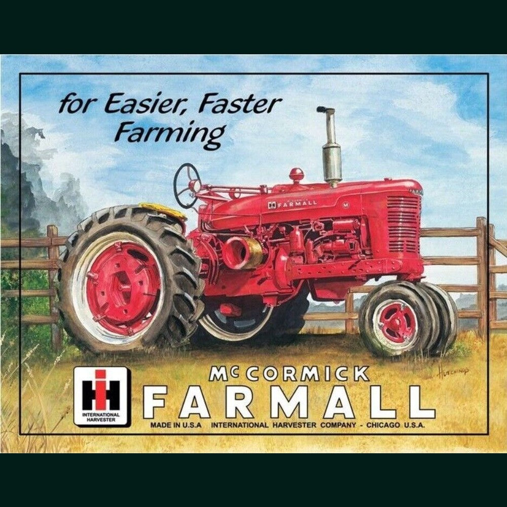 Farmall For Easier Faster Farming Hem-Wrapped Metal Sign 12.5" x 16" Home & Garden:Home Décor:Plaques & Signs Style Your Walls