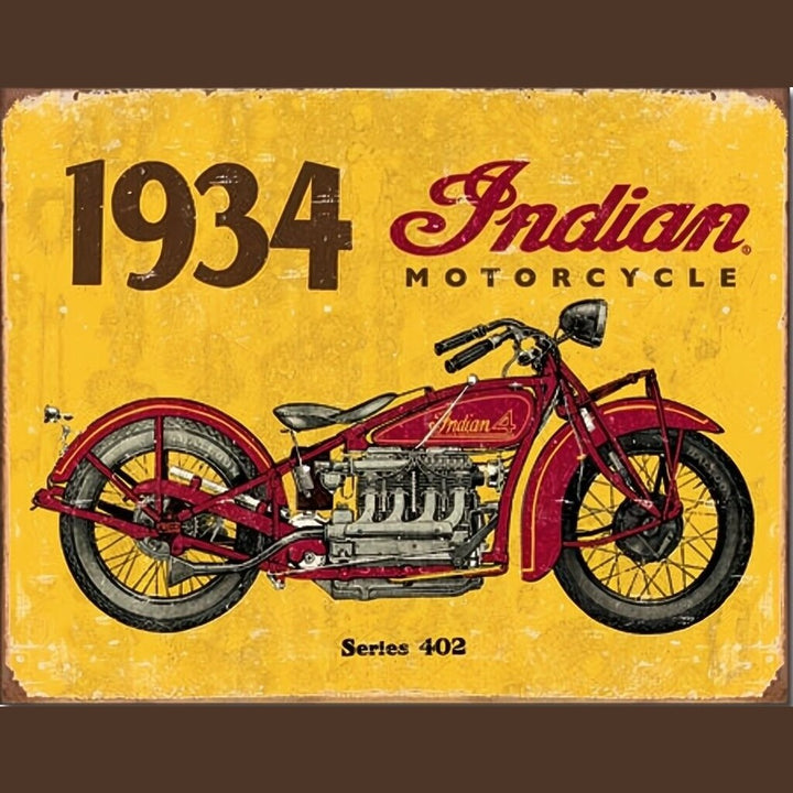 1934 Indian Motorcycle Series 402 Licensed Metal Sign 12.5" x 16" Home & Garden:Home Décor:Plaques & Signs Style Your Walls