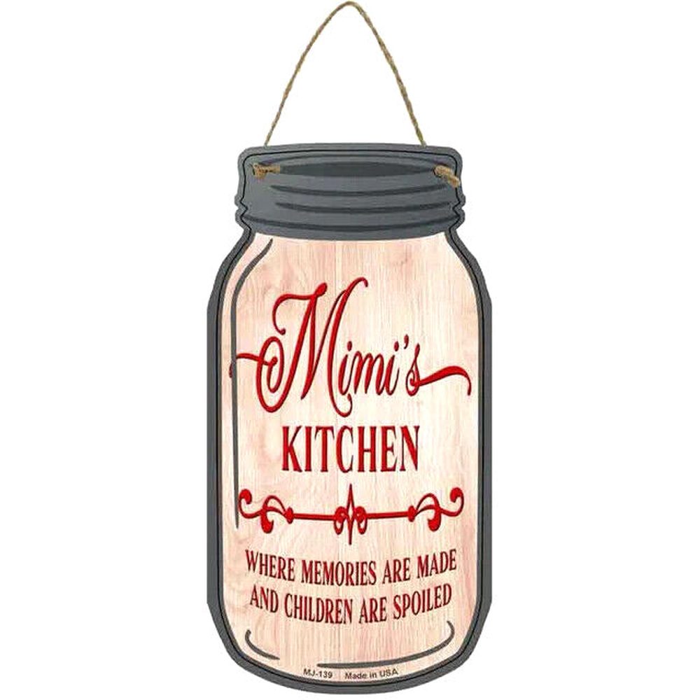 Mimi's Kitchen Memories Are Made Children Spoiled 4" x 8" Mason Jar Shaped Sign Home & Garden:Home Décor:Plaques & Signs Style Your Walls