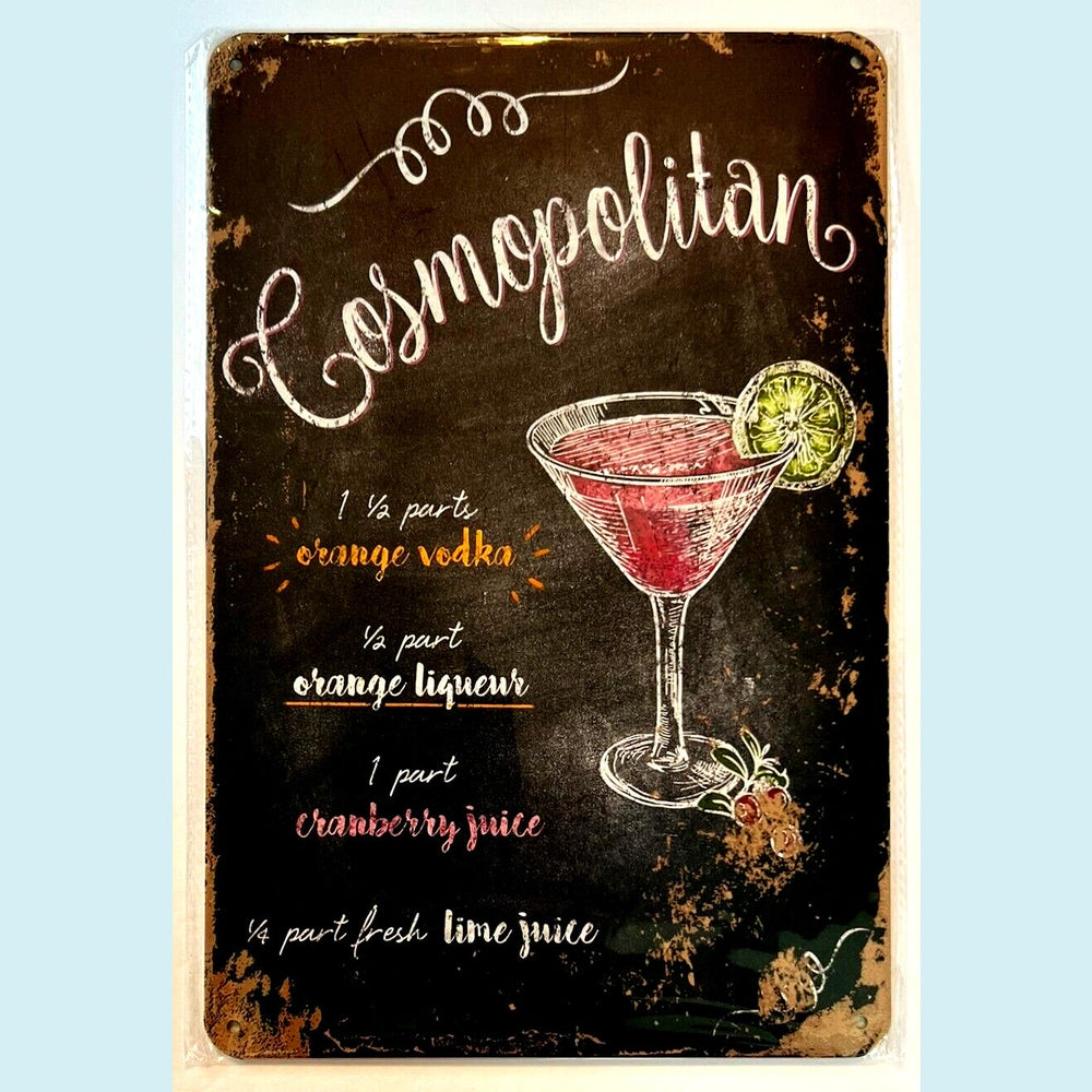 Cosmopolitan Cocktail and Drink Mix Recipe Collection 12" x 8" Wall Art Home & Garden:Home Décor:Plaques & Signs Style Your Walls