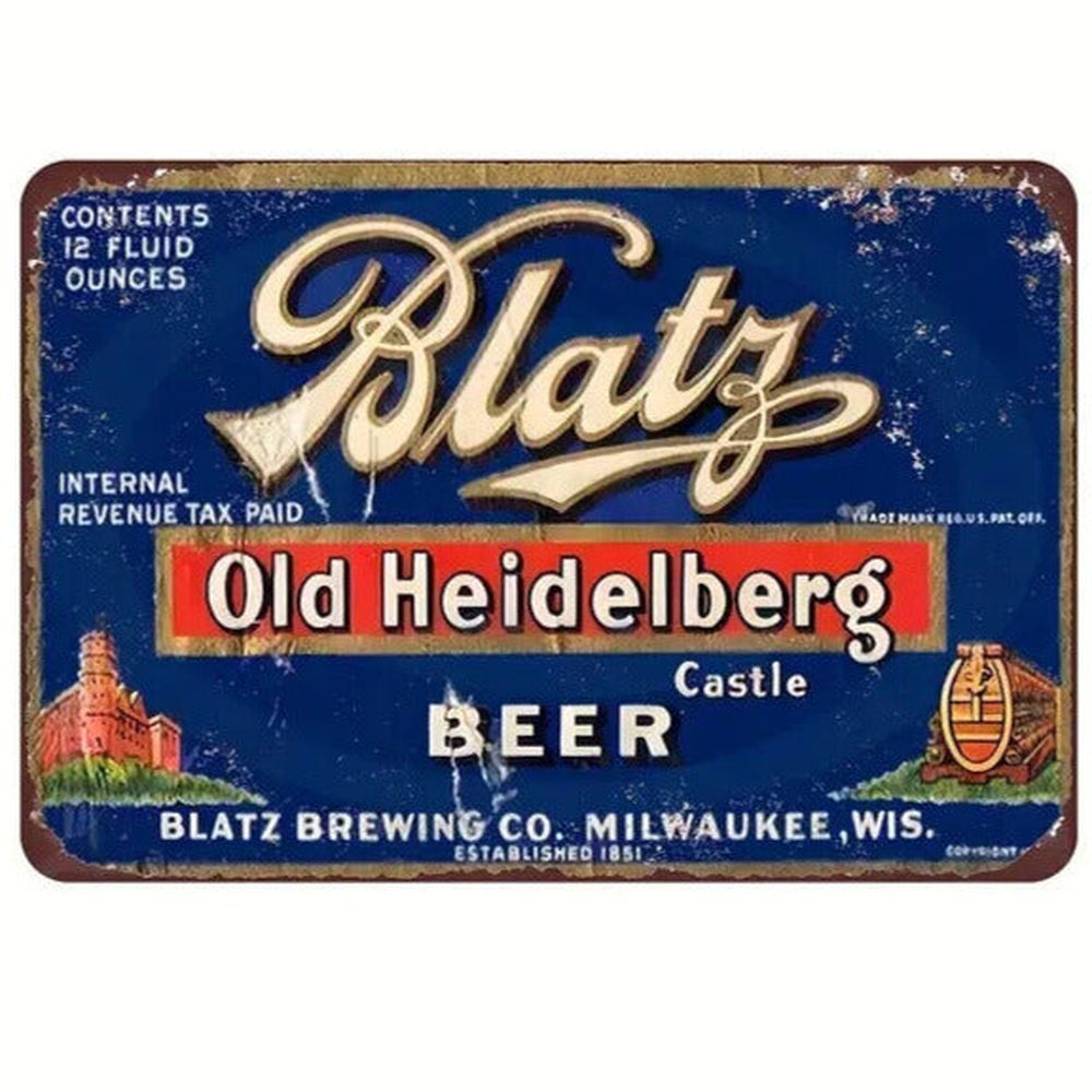 Blatz Old Heidelberg Beer Vintage Novelty Metal Sign 12" x 8" Wall Art Home & Garden:Home Décor:Plaques & Signs Style Your Walls