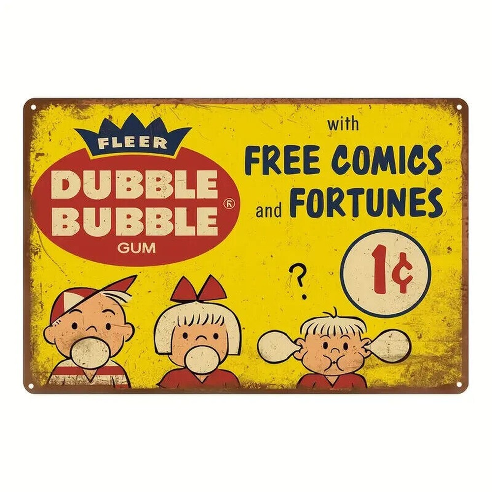 Fleer Dubble Bubble Gum Novelty Metal Sign 8" x 12" Wall Art Home & Garden:Home Décor:Plaques & Signs Style Your Walls