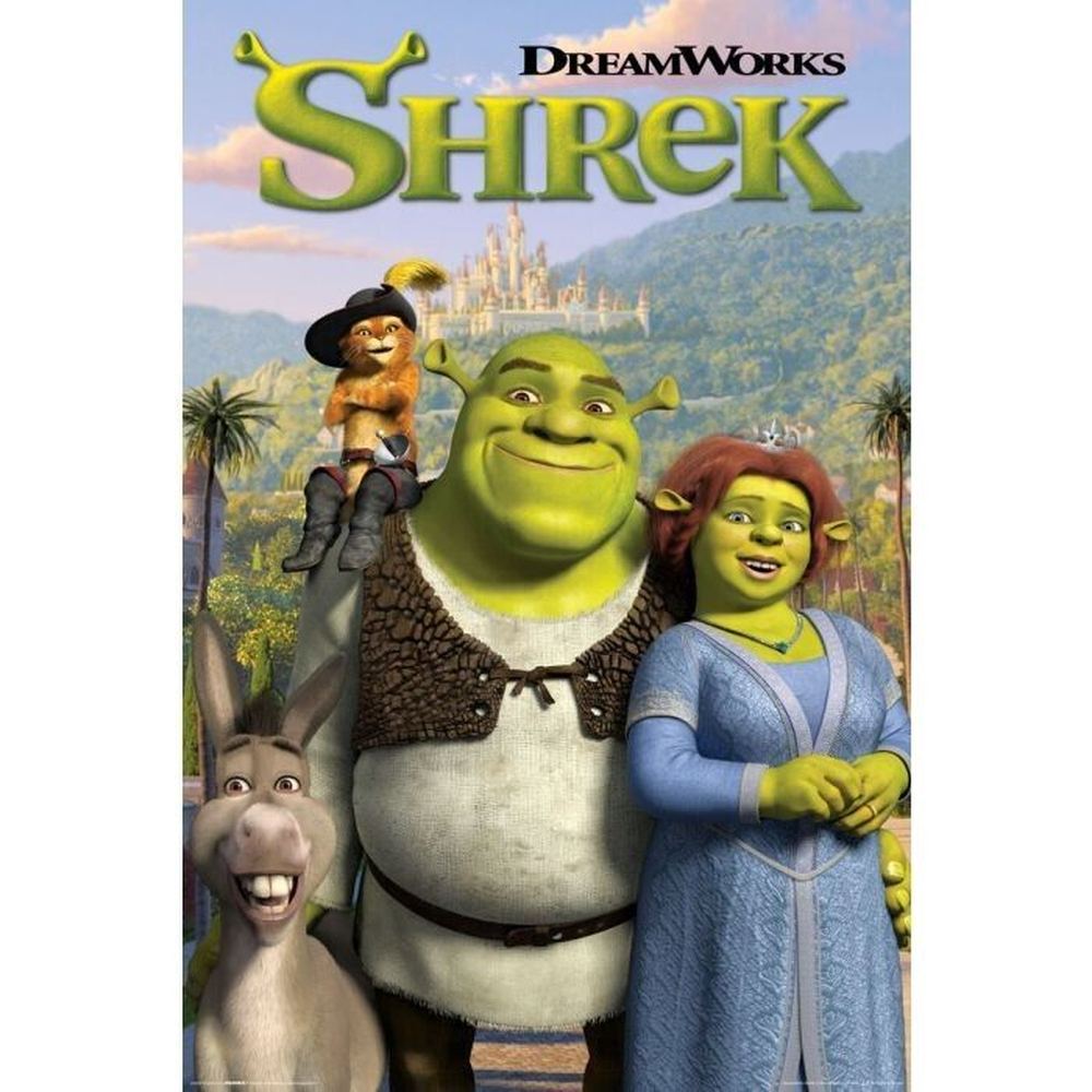 Shrek Dreamworks Licensed Movie Poster 24" x 36" New! Art:Art Posters Style Your Walls