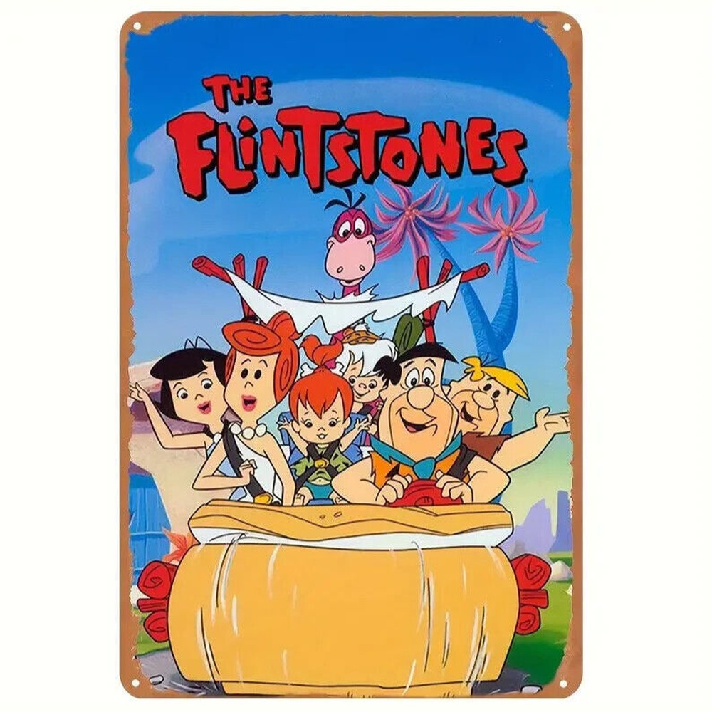 The Flintstones Vintage Novelty Metal Sign 12" x 8" Wall Art Home & Garden:Home Décor:Plaques & Signs Style Your Walls