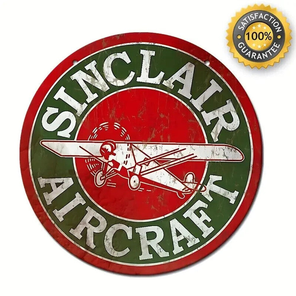 Sinclair Aircraft Novelty 8" Metal Circular Sign NEW! Home & Garden:Home Décor:Plaques & Signs Style Your Walls