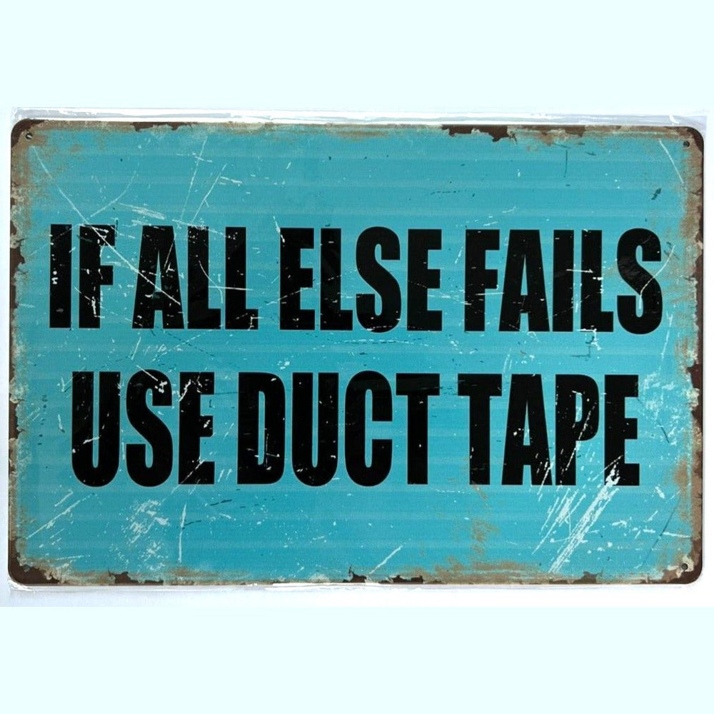 If All Else Fails Use Duct Tape Vintage Novelty Metal Sign 12" x 8" Wall Art Home & Garden:Home Décor:Plaques & Signs Style Your Walls