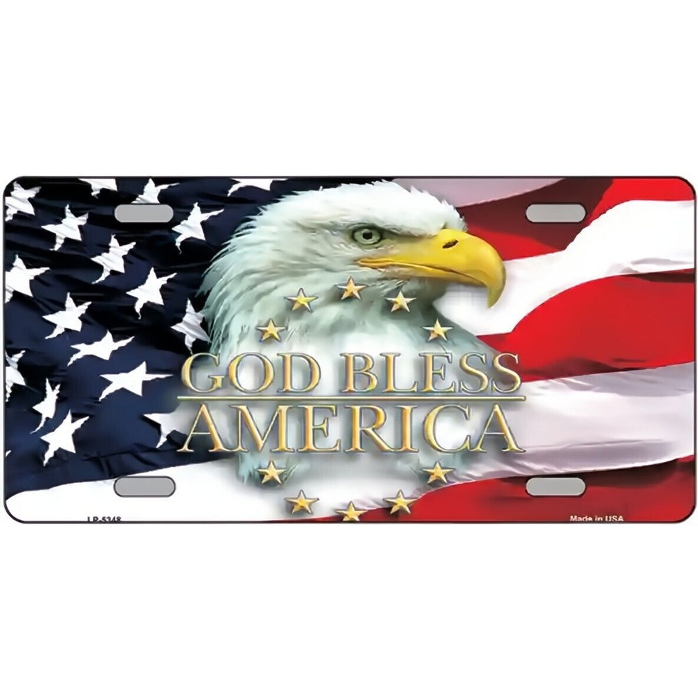 God Bless America Metal Novelty License Plate 6" X 12" eBay Motors:Parts & Accessories:Car & Truck Parts & Accessories:Exterior Parts & Accessories:License Plates & Frames Style Your Walls