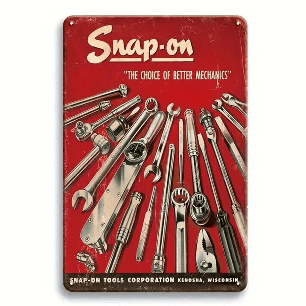 Snap-on Tools Vintage Novelty Metal Sign 12" x 8" Wall Art Style Your Walls
