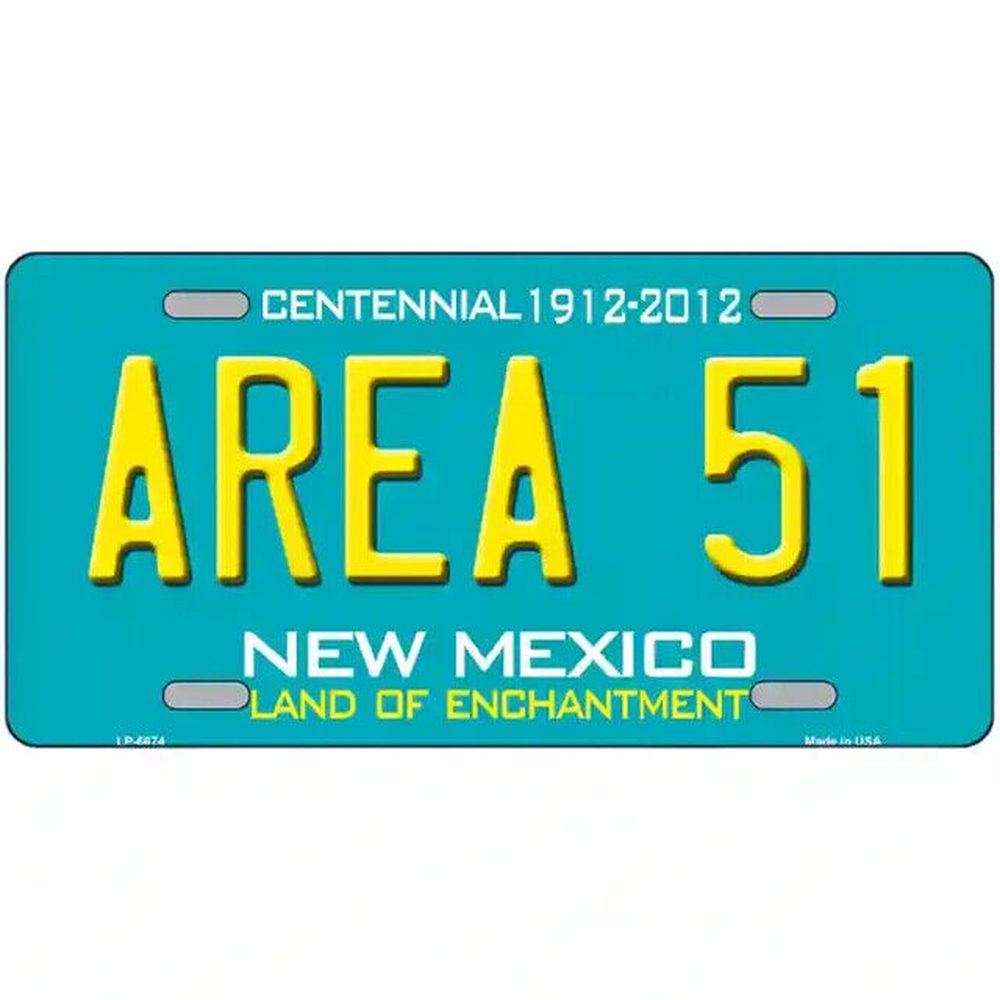 Area 51 New Mexico Novelty Metal License Plate eBay Motors:Parts & Accessories:Car & Truck Parts & Accessories:Exterior Parts & Accessories:License Plates & Frames Style Your Walls