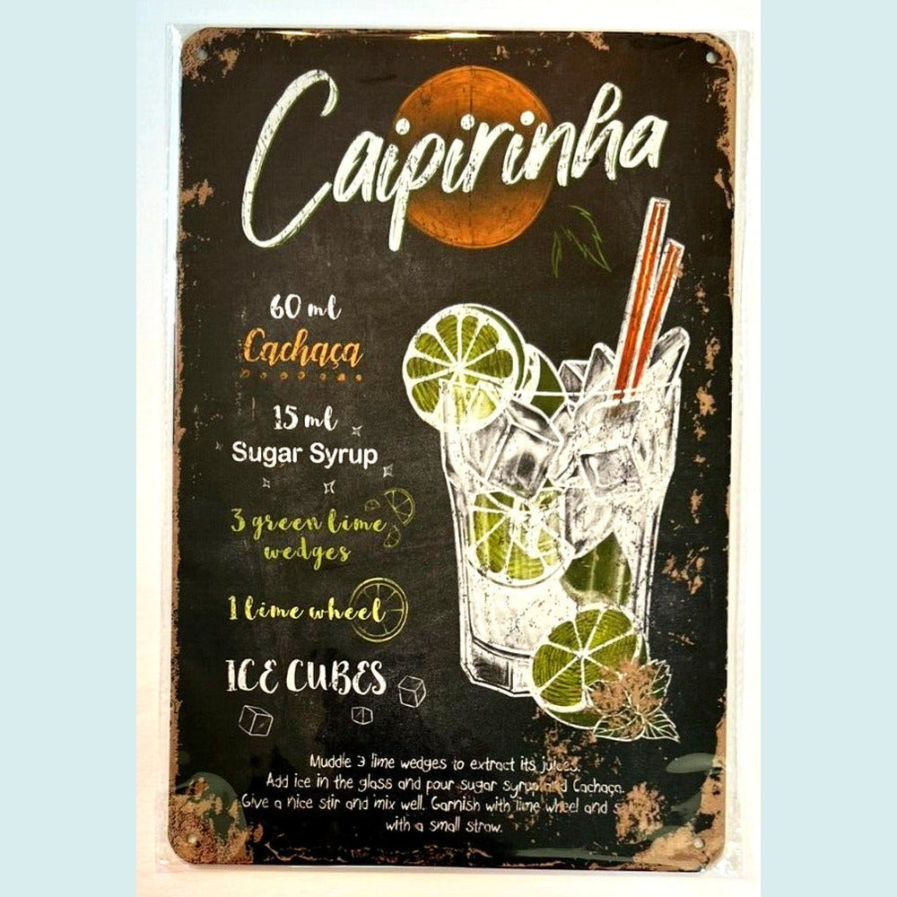 Caipirinha Cocktail and Drink Mix Recipe Collection 12" x 8" Wall Art Home & Garden:Home Décor:Plaques & Signs Style Your Walls