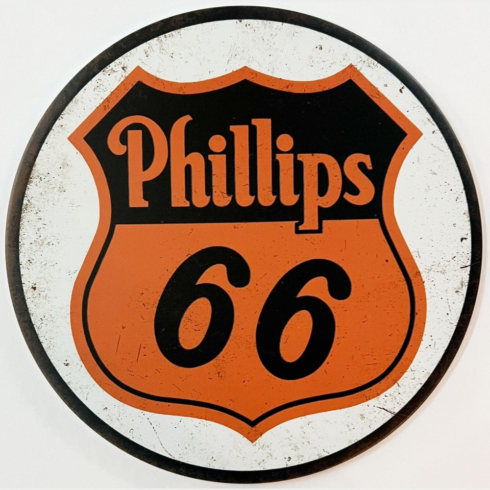 Phillips 66 Gasoline Vintage Hem Wrapped Novelty 12" Diameter Circular Sign NEW! Home & Garden:Home Décor:Plaques & Signs Style Your Walls