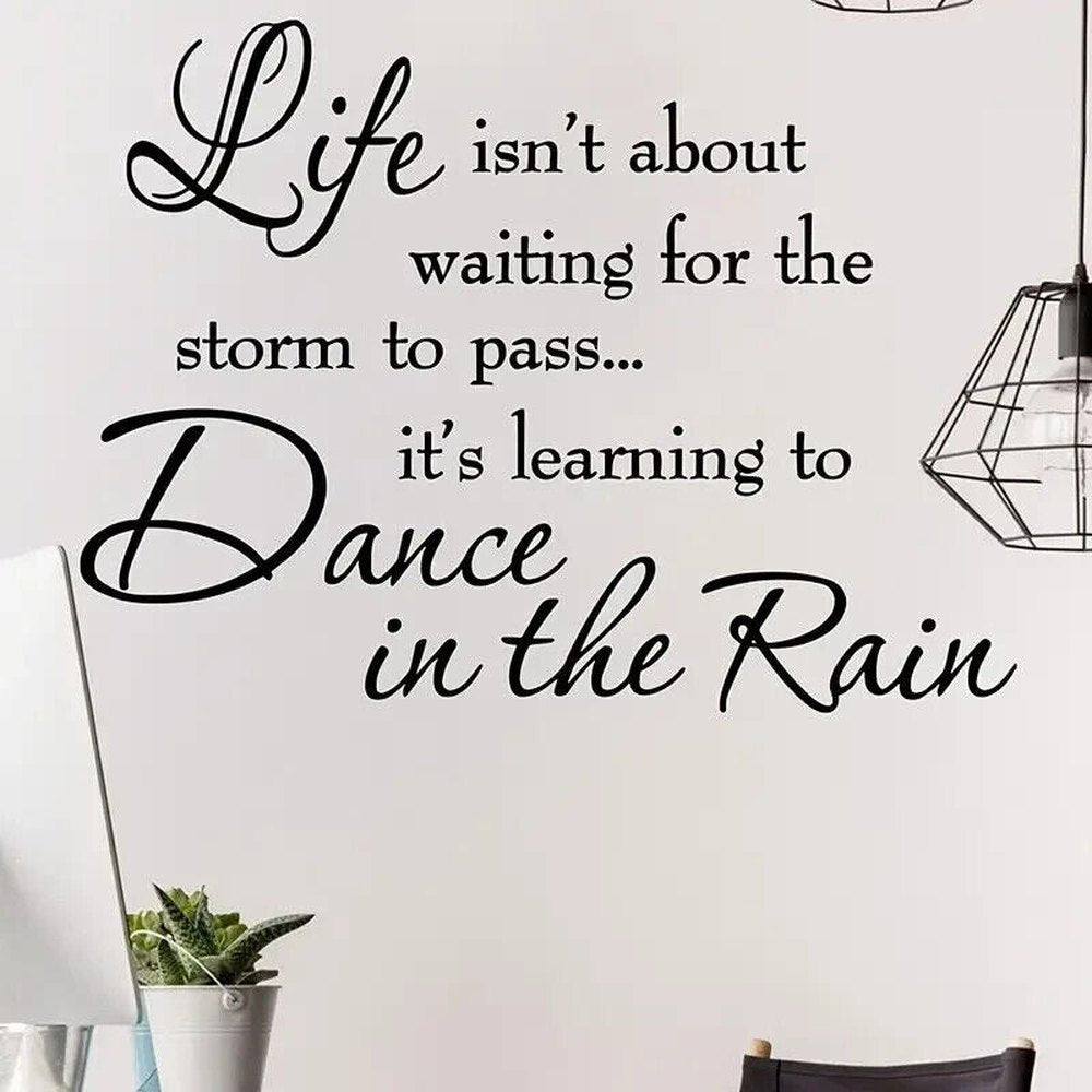 Life Isn't About Waiting For The Storm To Pass Wall Decal 24.4" x 16.7" NEW! Home & Garden:Home Décor:Decals, Stickers & Vinyl Art Style Your Walls