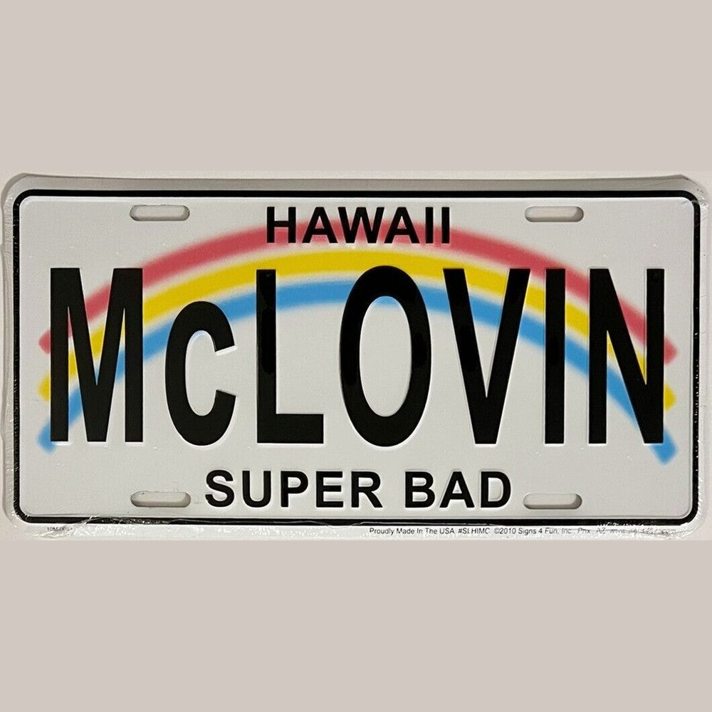 Hawaii McLovin Super Bad Licensed Novelty License Plate 6 x 12 New! eBay Motors:Parts & Accessories:Car & Truck Parts & Accessories:Exterior Parts & Accessories:License Plates & Frames Style Your Walls