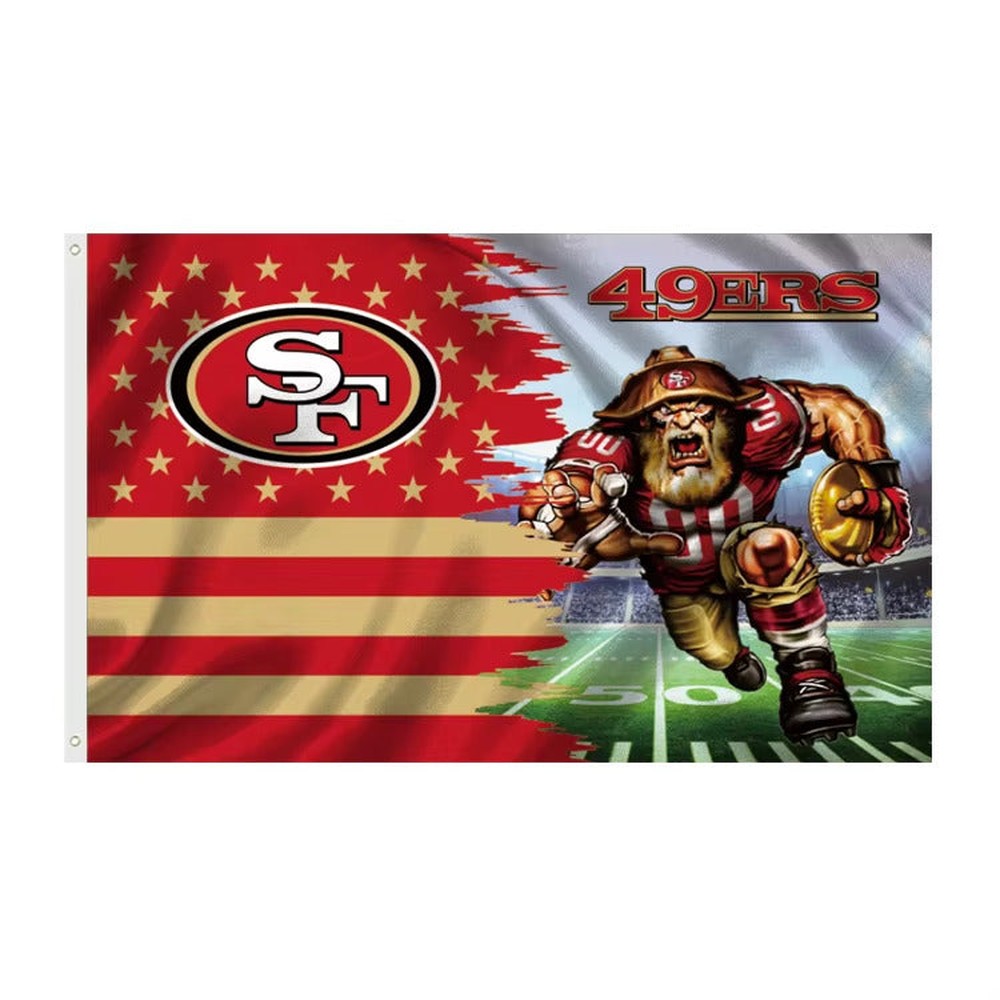 San Francisco 49ers 3' X 5' Graphic Flag Banner With Grommets New! Sports Mem, Cards & Fan Shop:Fan Apparel & Souvenirs:Football-NFL Style Your Walls