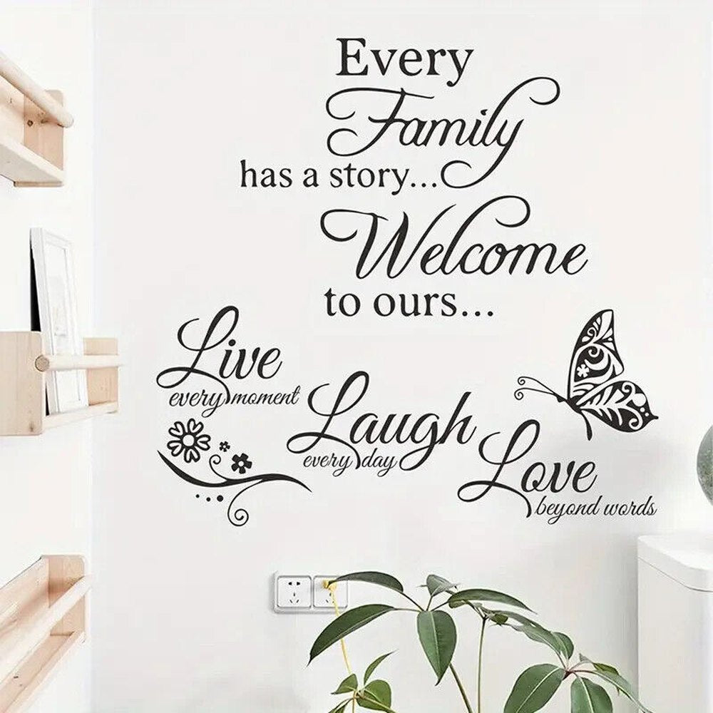 Every Family Has A Story And Live Laugh Love Wall Decals 11.8" x 23.6" Home & Garden:Home Décor:Decals, Stickers & Vinyl Art Style Your Walls