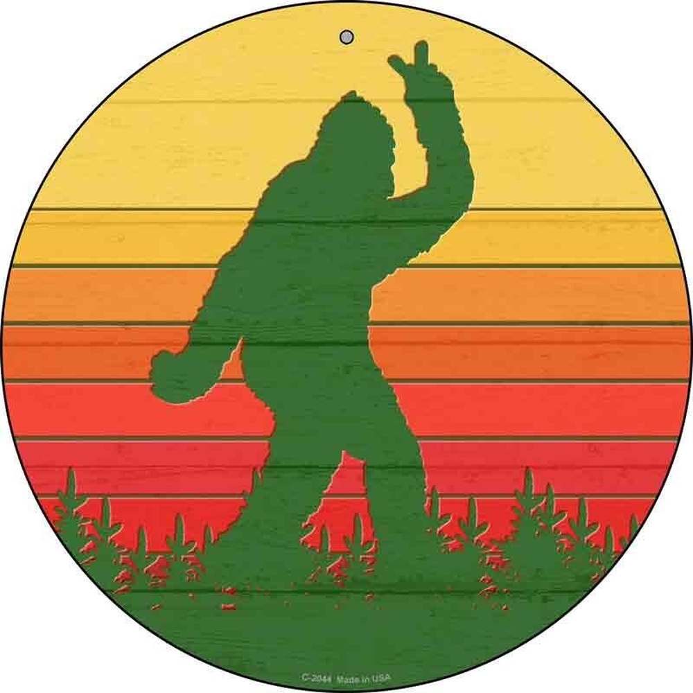 Bigfoot Peace Novelty Metal 12" Circle Sign New! Home & Garden:Home Décor:Plaques & Signs Style Your Walls