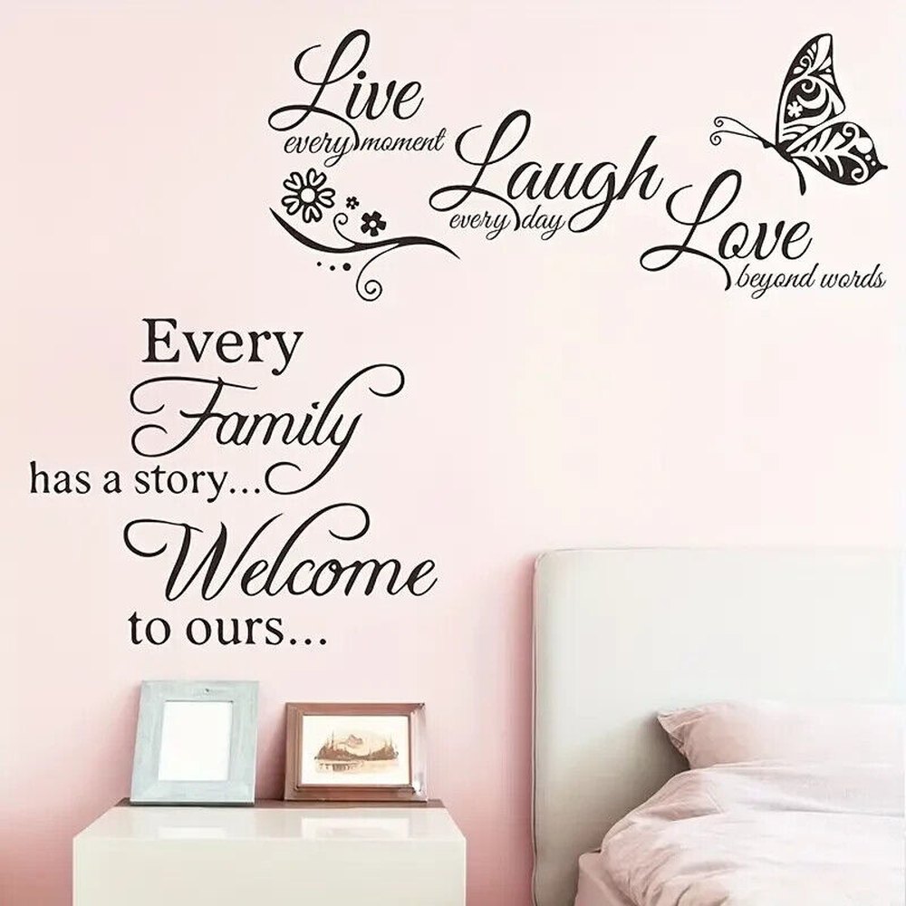 Every Family Has A Story And Live Laugh Love Wall Decals 11.8" x 23.6" Home & Garden:Home Décor:Decals, Stickers & Vinyl Art Style Your Walls