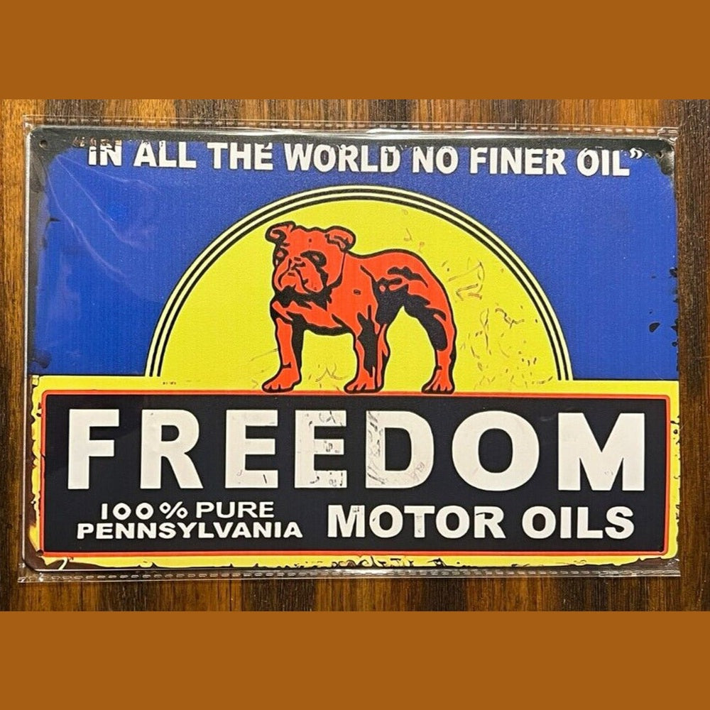 Freedom Motor Oils Vintage Novelty Metal Sign 12" x 8" Wall Art Home & Garden:Home Décor:Plaques & Signs Style Your Walls