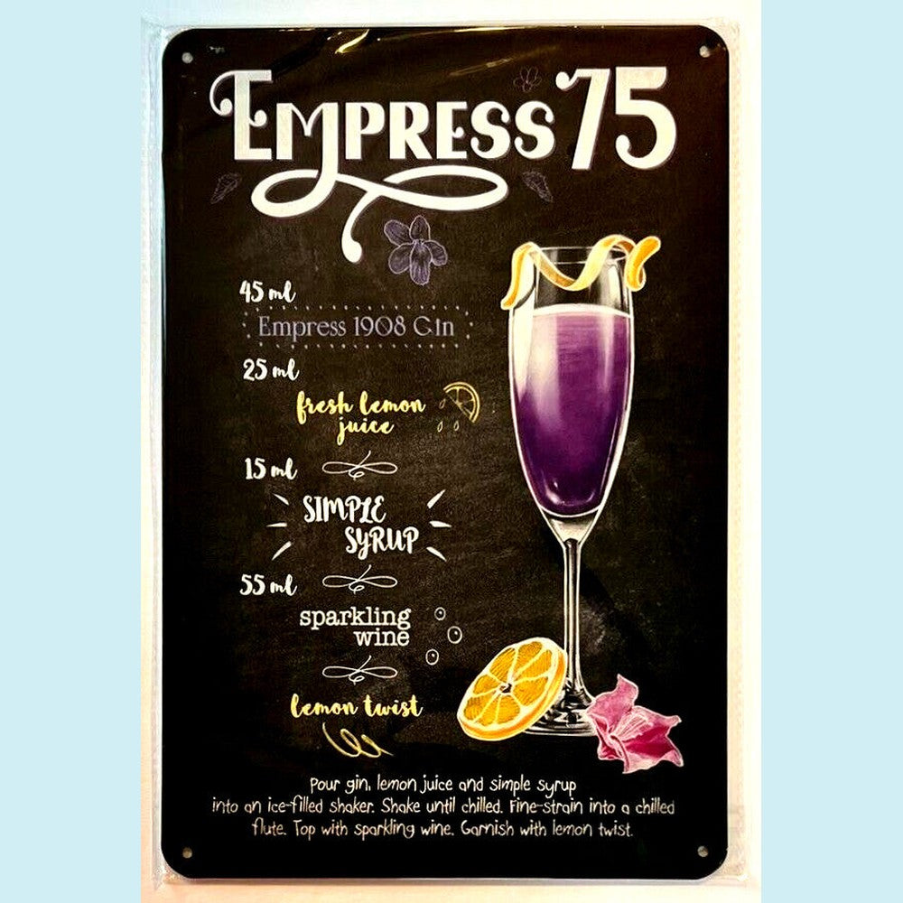Empress 75 Cocktail and Drink Mix Recipe Collection 12" x 8" Wall Art Home & Garden:Home Décor:Plaques & Signs Style Your Walls